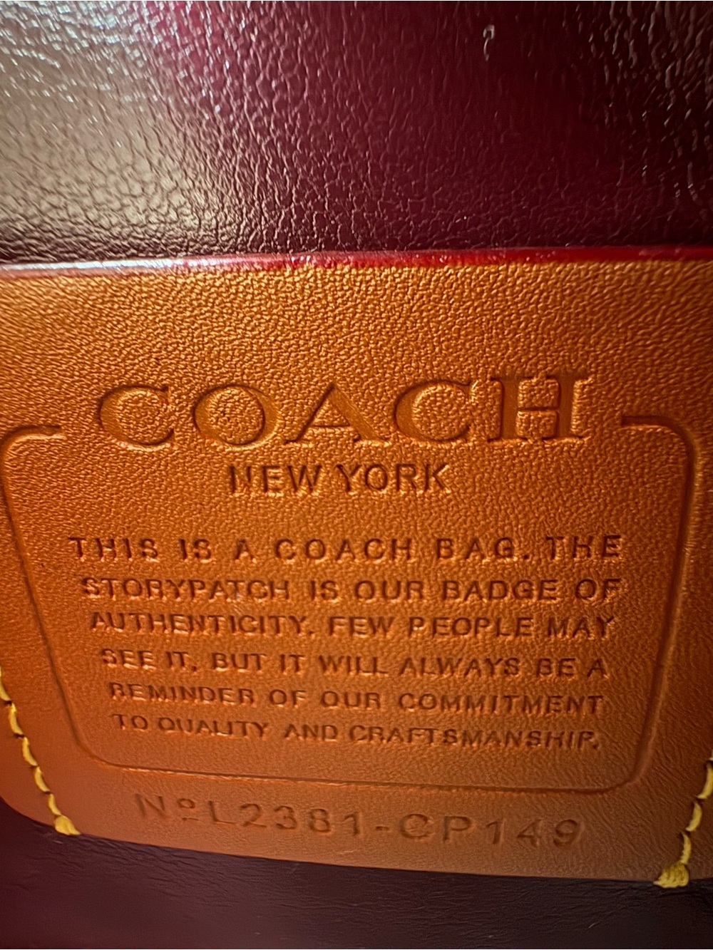 Coach Tabby Quilted Wine Leather Shoulder Bag with Silver Hardware - Picture 5 of 5